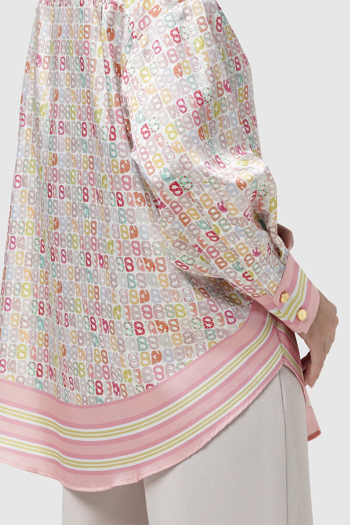 Nagita Oversized Shirt - Peach