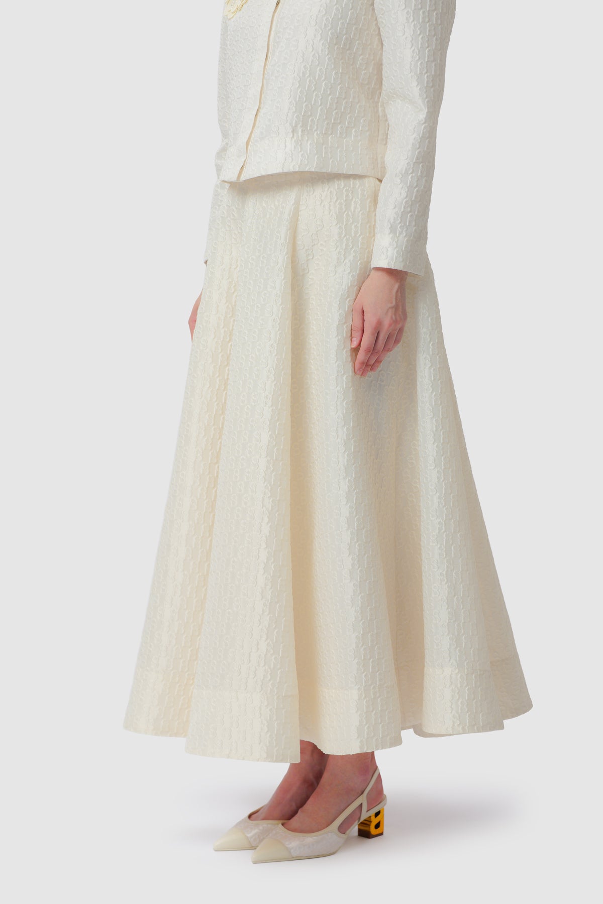 Signature Jacquard Skirt - Ecru