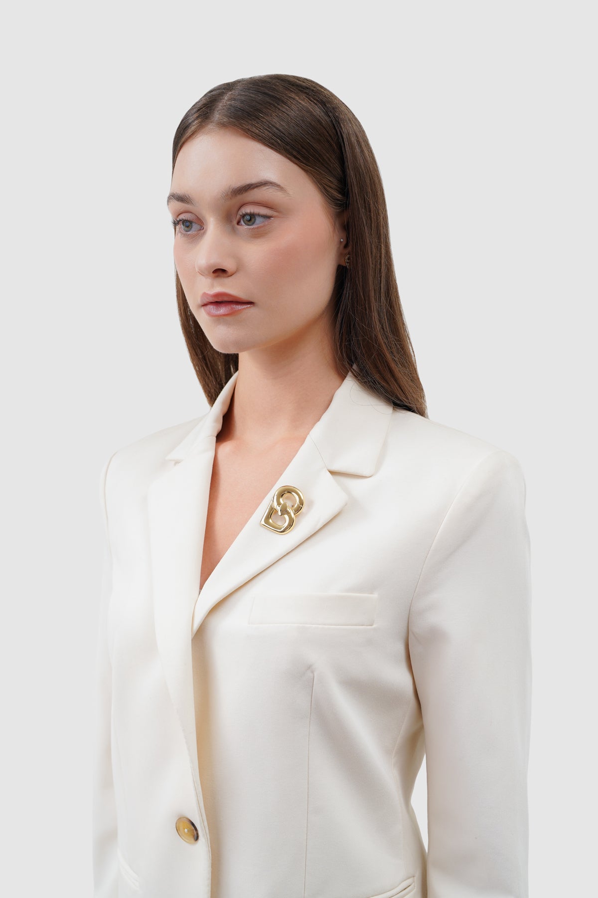 Alma Twist Brooch - Matte Gold