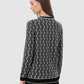 Leena Monogram Cardigan - Black