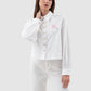 Parisian Embroidery Crop Shirt - White