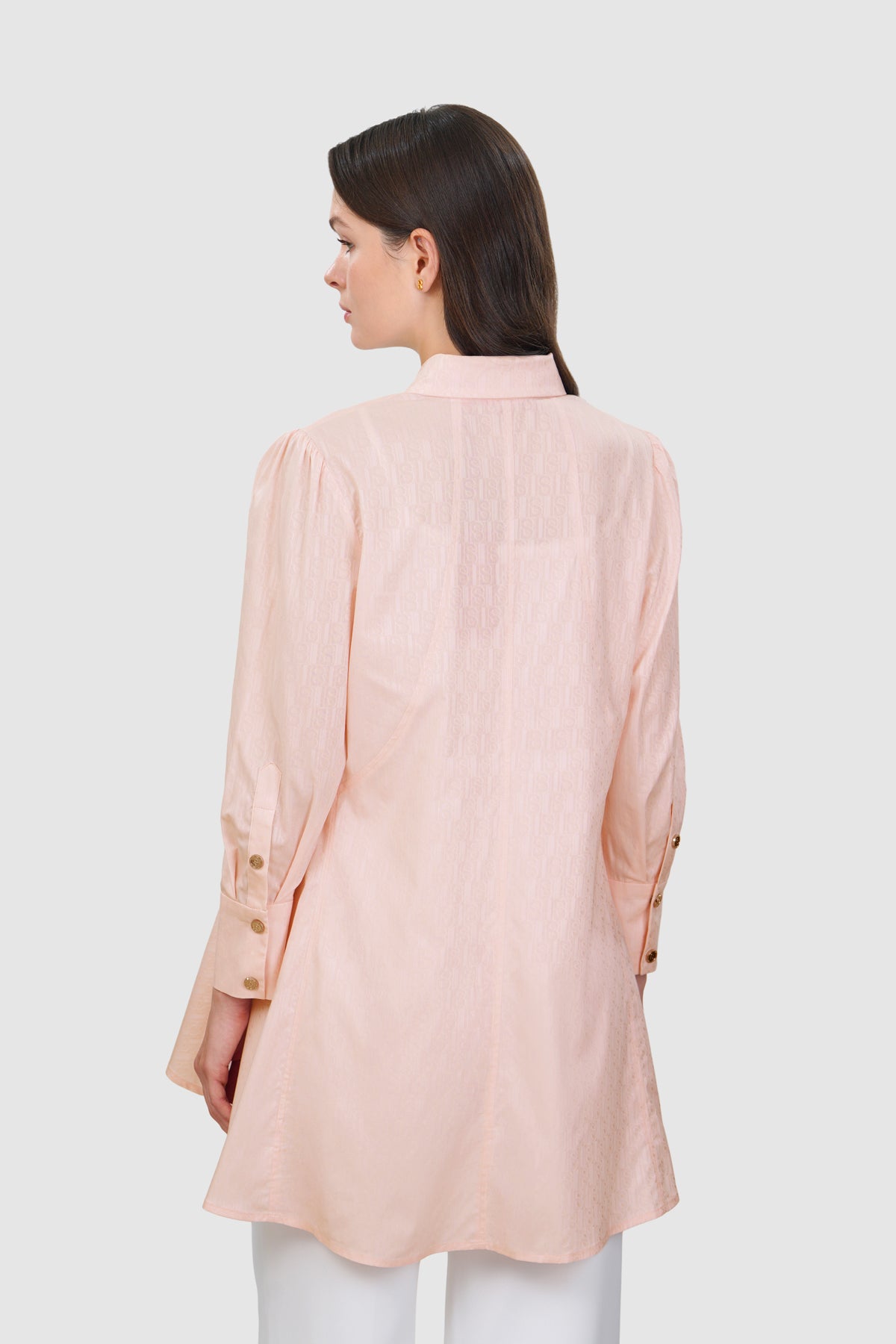 Leena Cotton Panelled Shirt - Pink