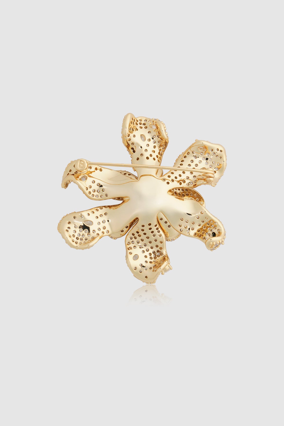 Crystal Orchid Brooch - Gold