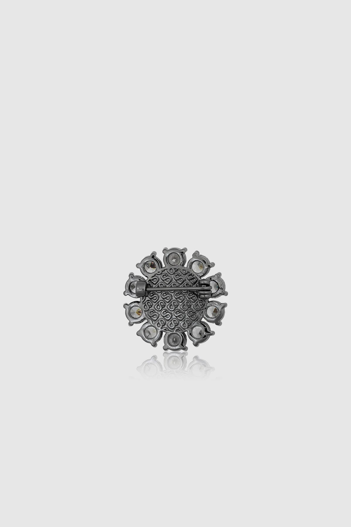 Amara Crystal Pin Brooch - Hematite