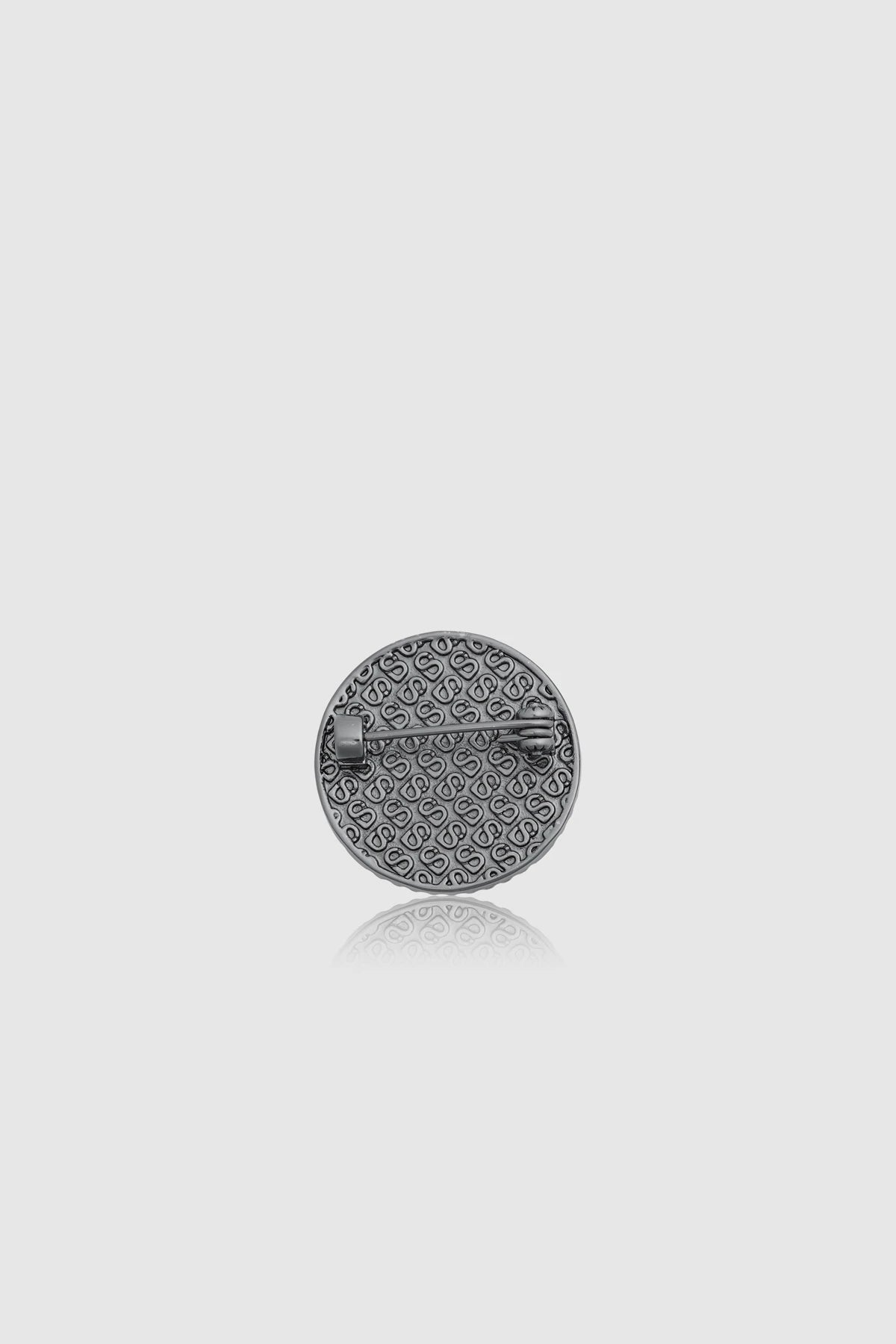 Liora Pin Brooch - Hematite Marble
