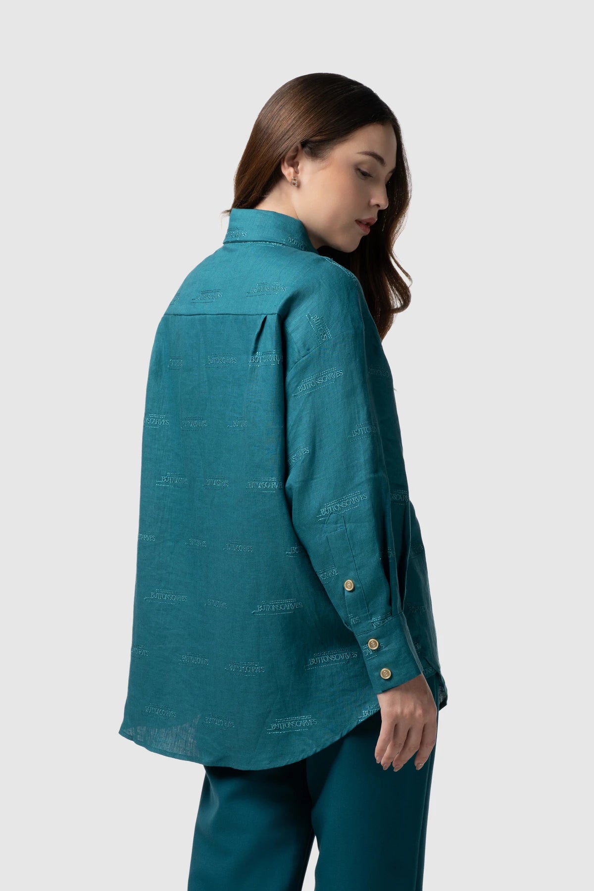 Tropical26 Linen Shirt - Deep Teal