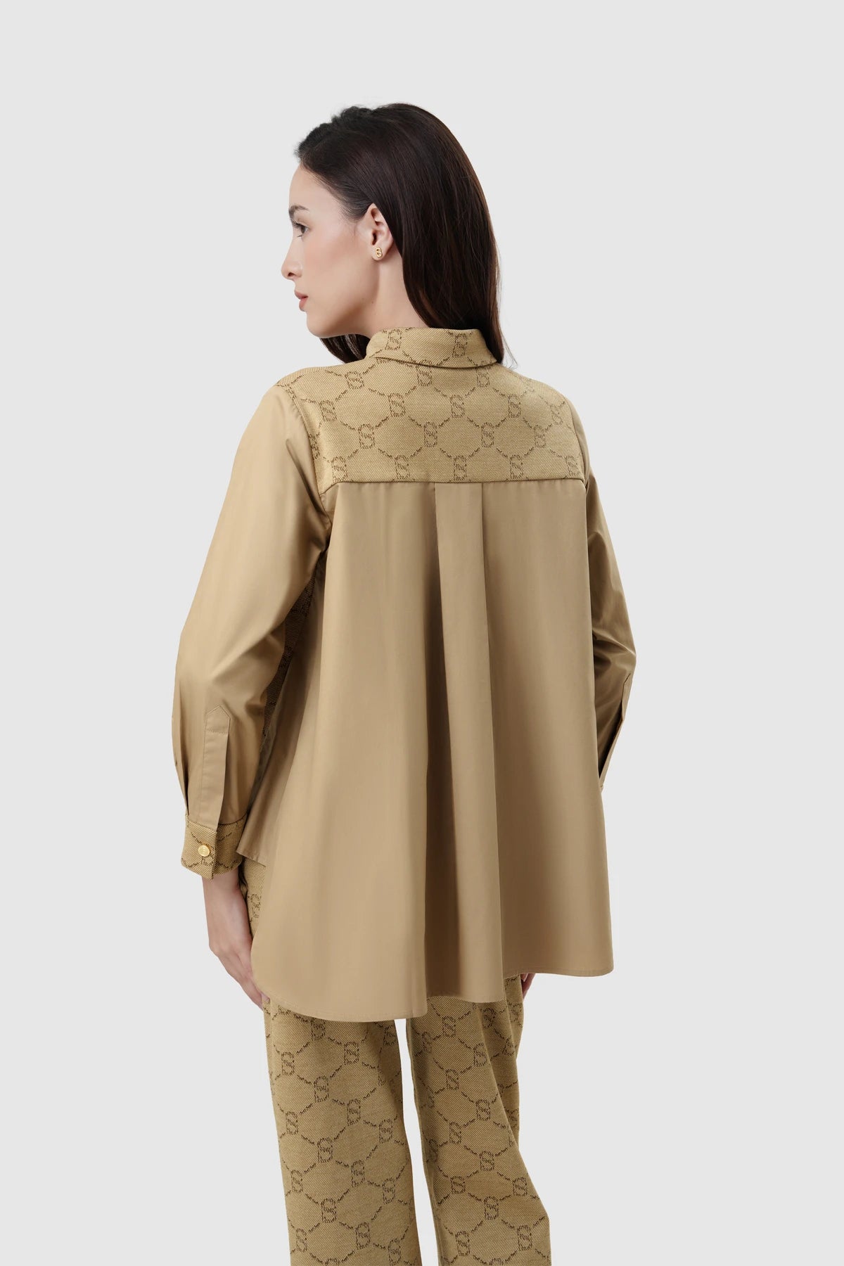 Beverly Monogram Shirt - Brown