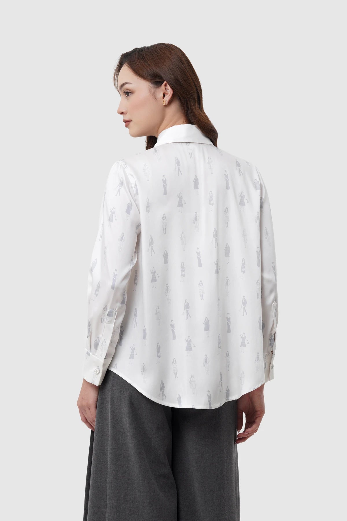 The Editor Satin Shirt - White