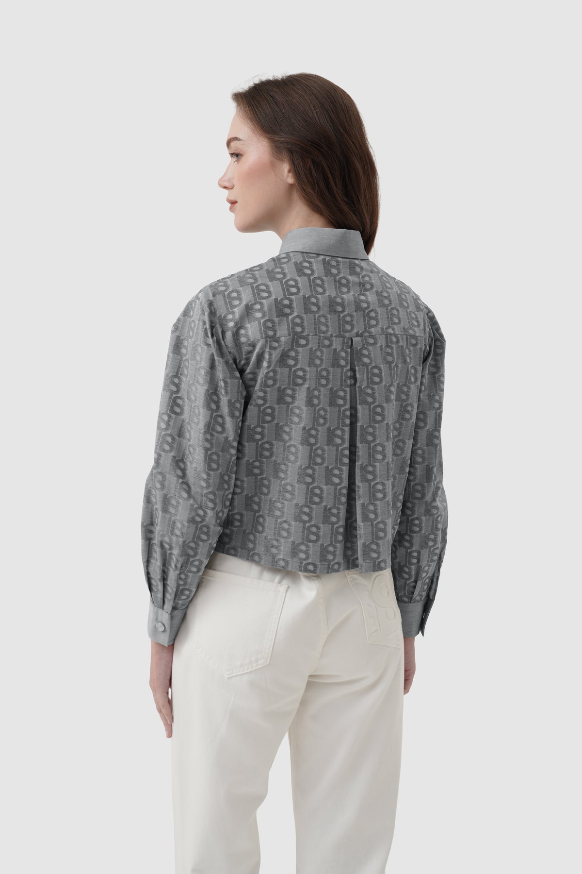 Leena Crop Shirt - Grey
