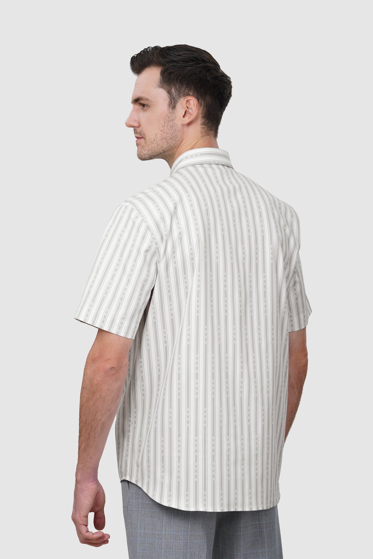 Striped Men Shirt - Gray