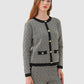 Grid Cardigan Set - Black