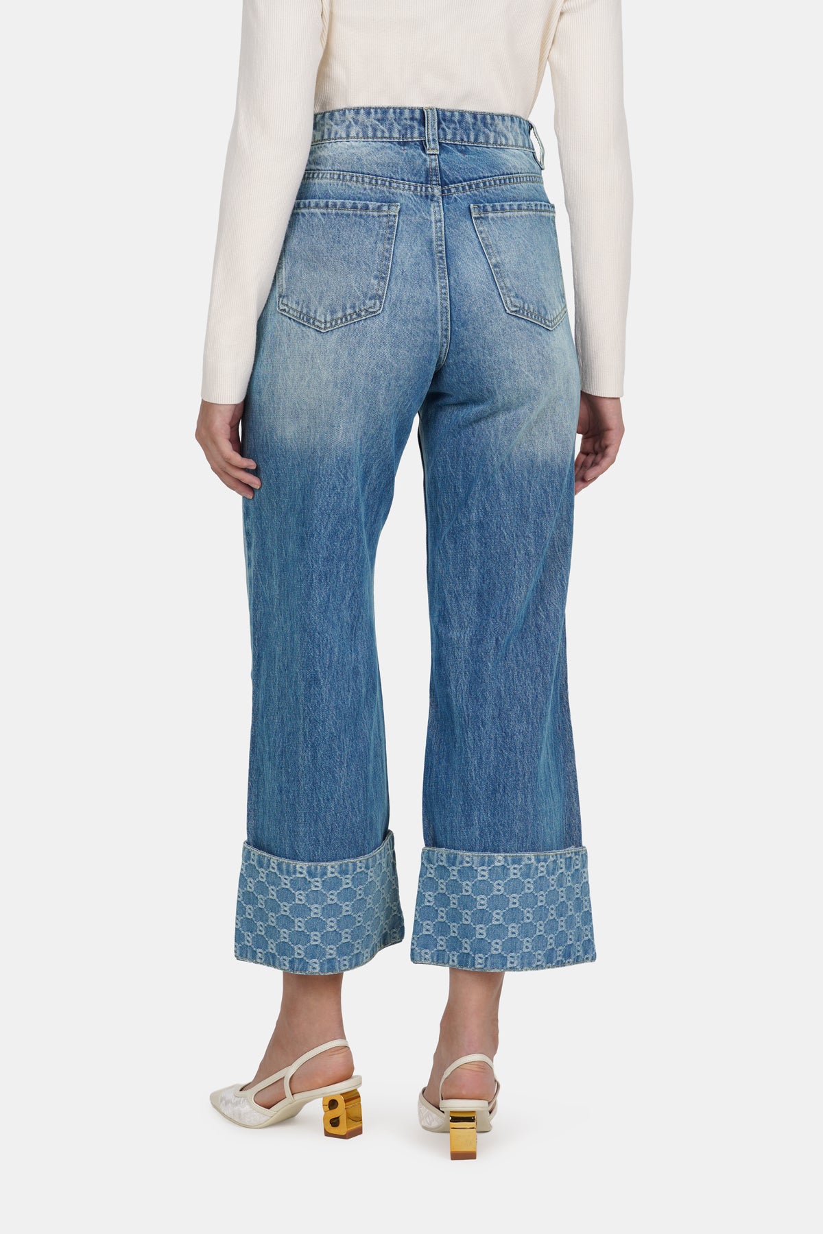 Beverly Wide Leg Denim Pants - Light Blue