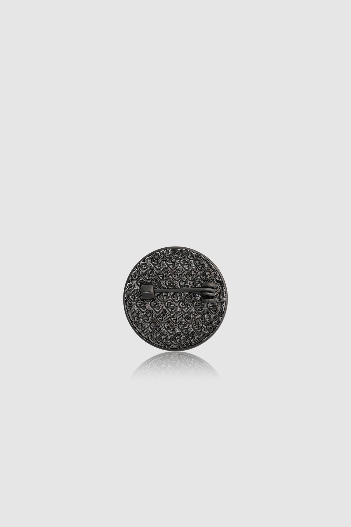 Petite Round Pearl Brooch - Hematite