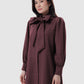 Noura Bow Dress - Deep Maroon