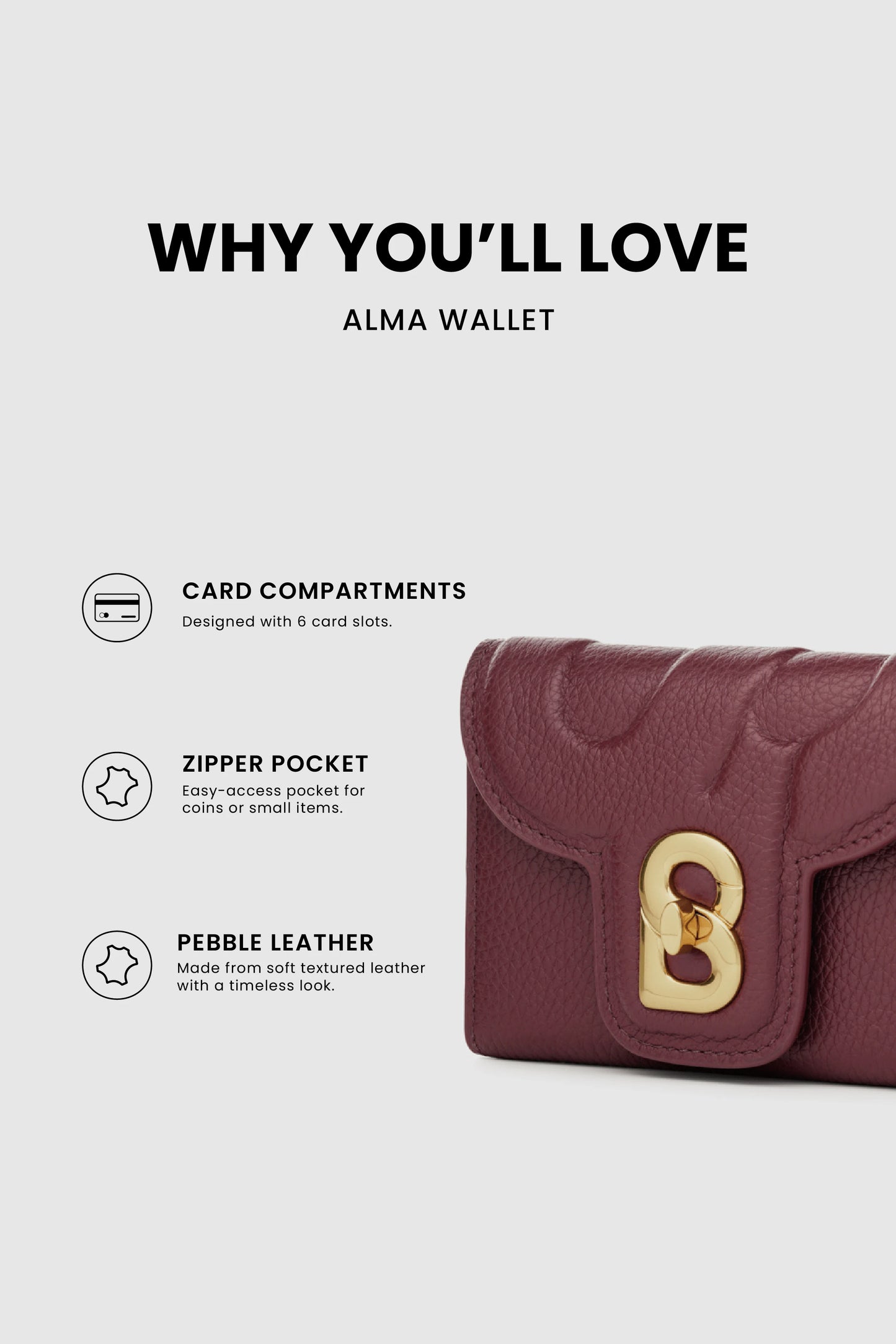 Alma Wallet - Burgundy
