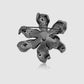 Crystal Orchid Brooch- Hematite