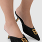 Signature Jacquard Mules - Black