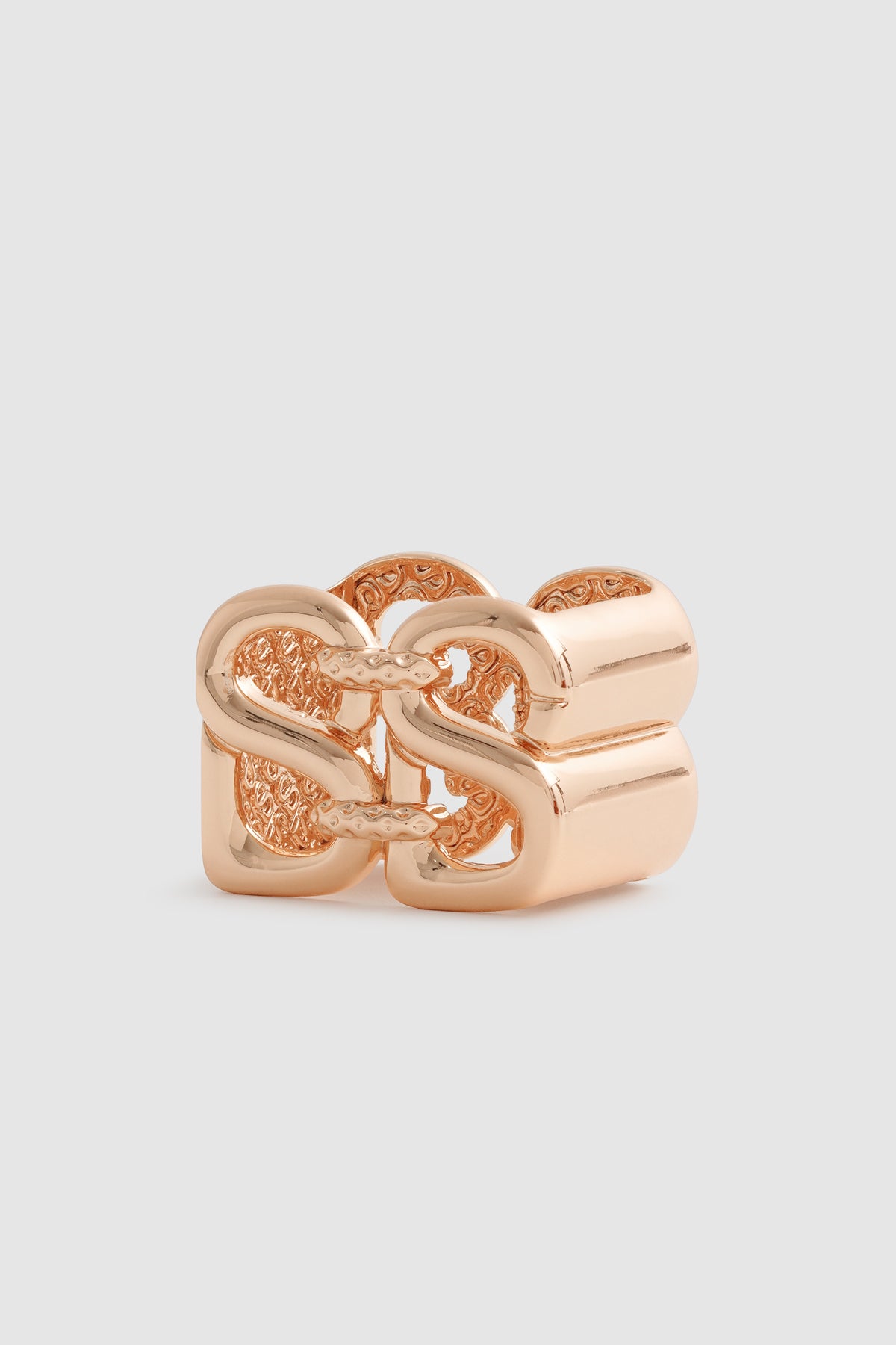 Deux Ring Brooch - Rose Gold