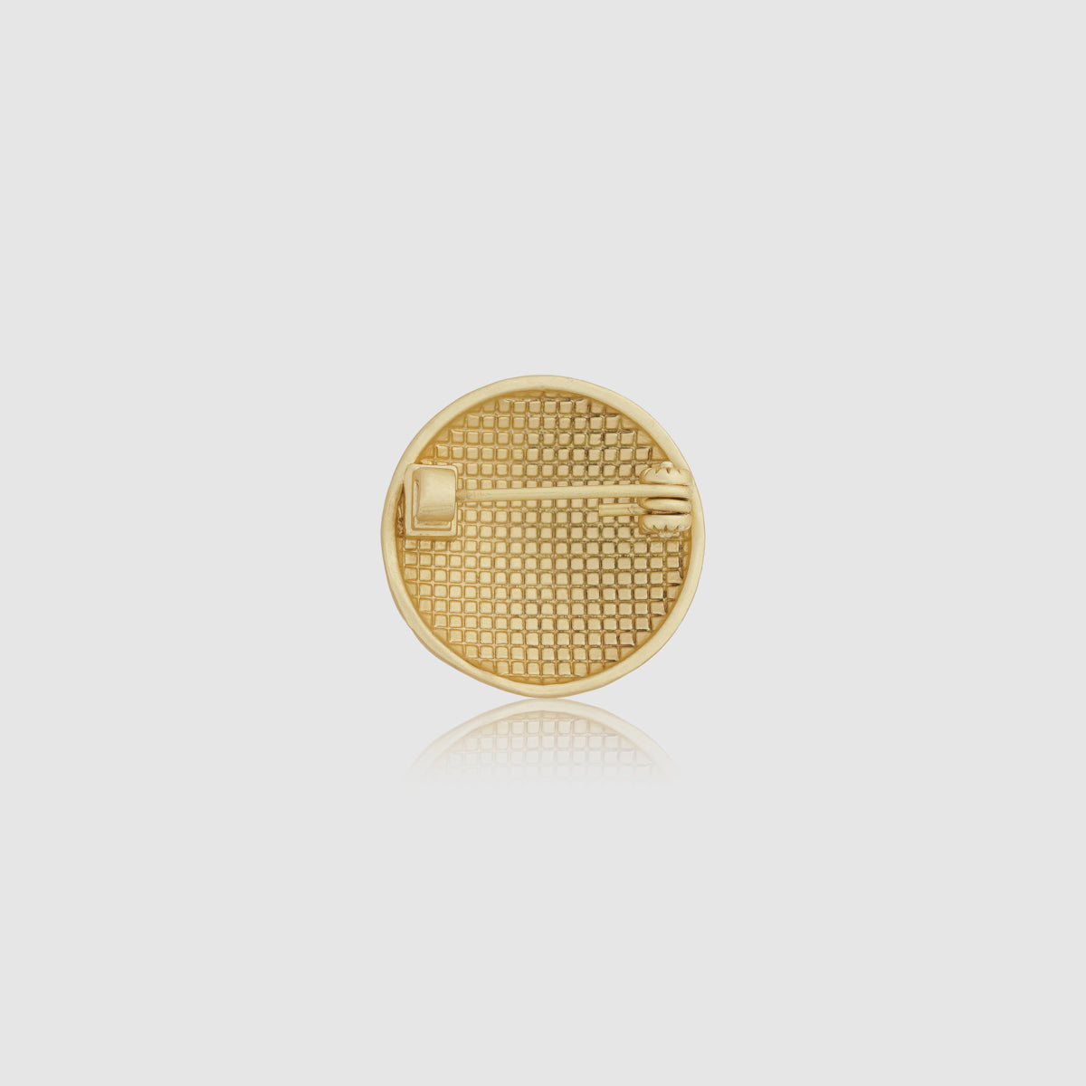 Sofia Round Pin Brooch - Matt Gold