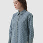 Leena Monogram Basic Shirt - Blue