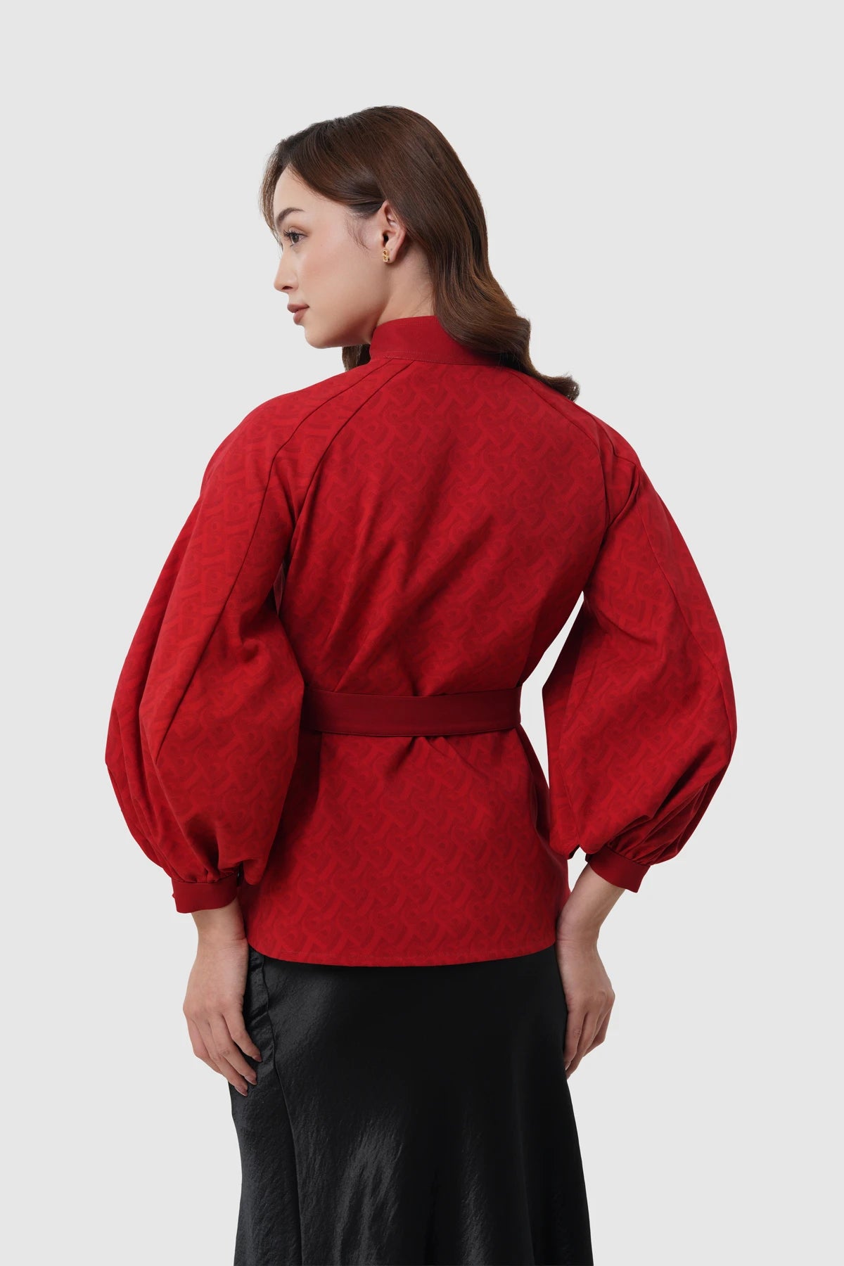 The Editor Puff Shirt - Red