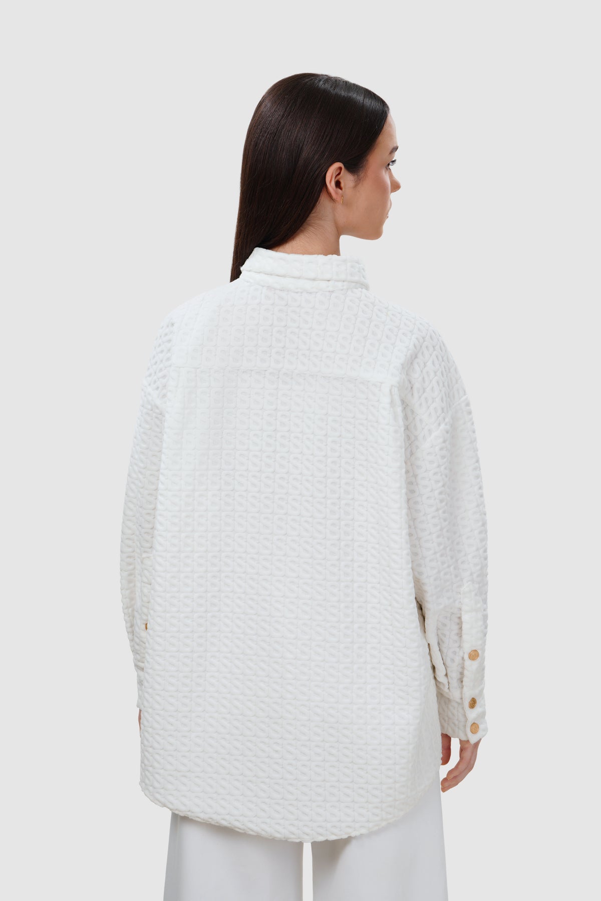 Luna Monogram Shirt - White