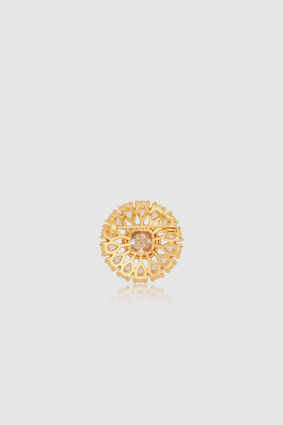 Victorian Crystal Pin Brooch - Gold