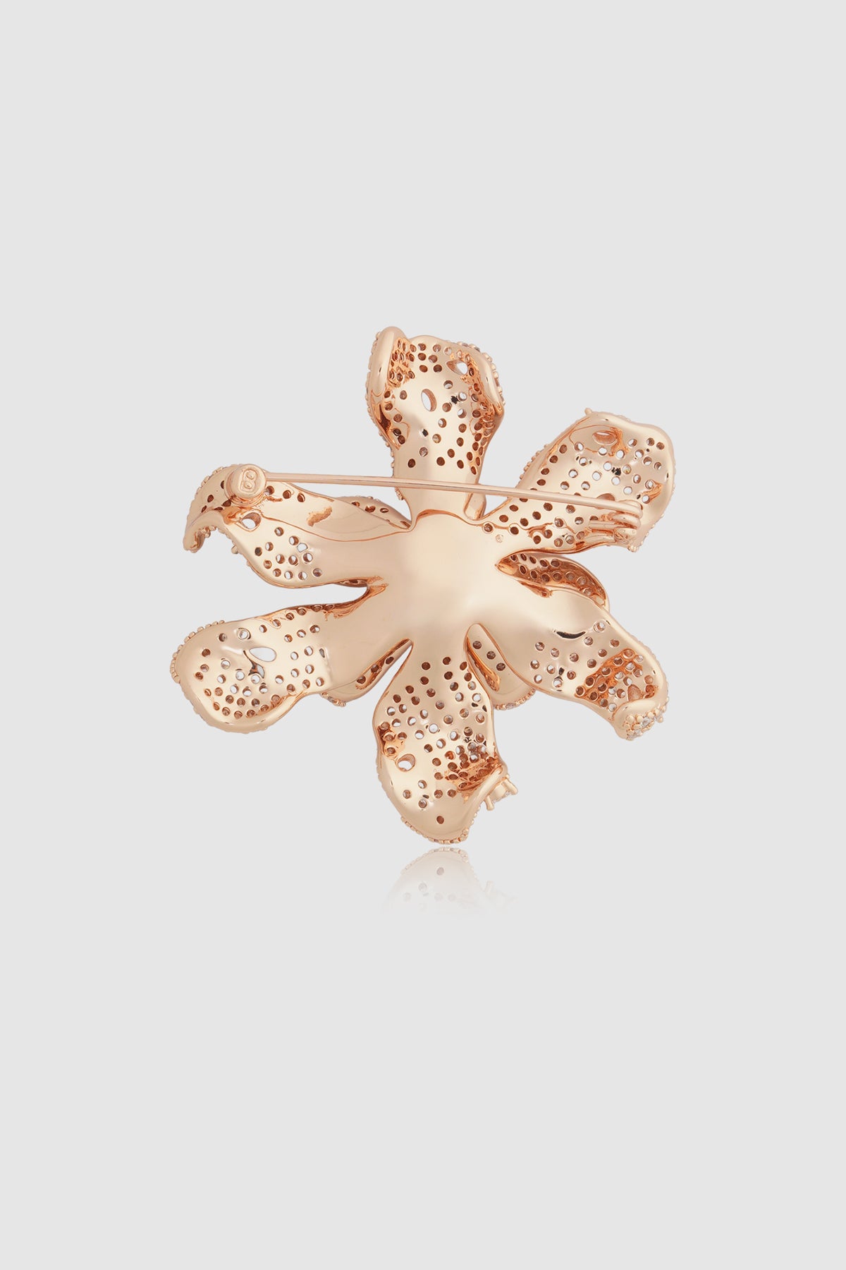 Crystal Orchid Brooch - Rose Gold