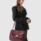 Savina Bag - Pebble Leather - Dark Cherry