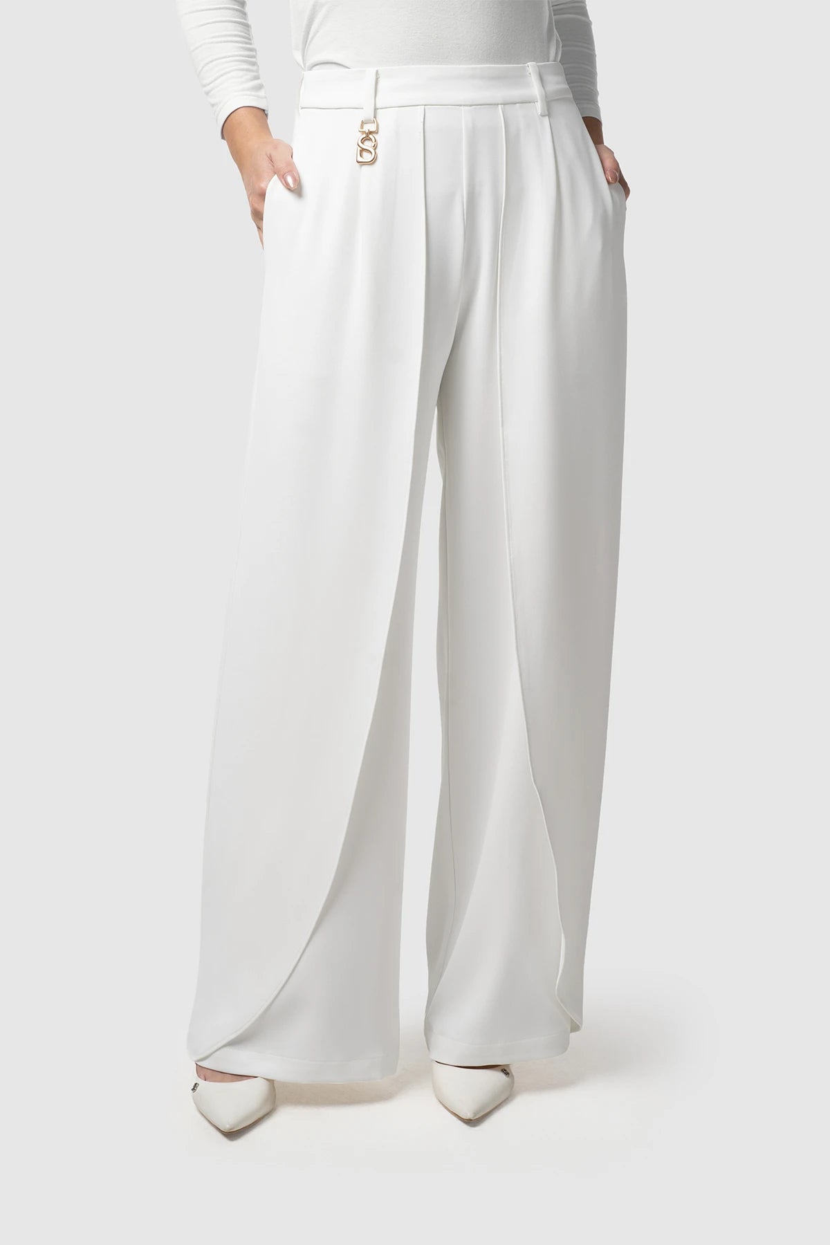 Signature Wide Pants - White
