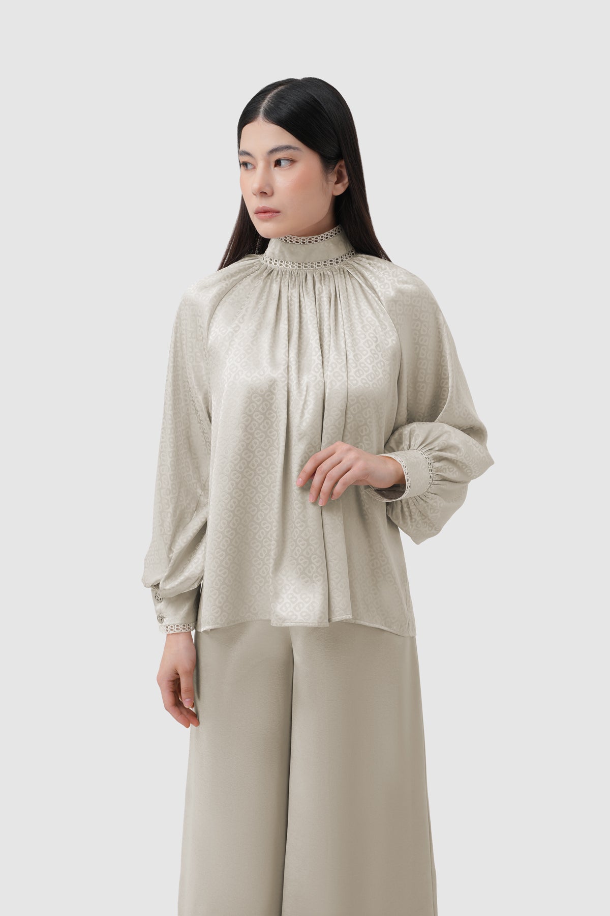Elora Tapis Ruffle Blouse - Wheat