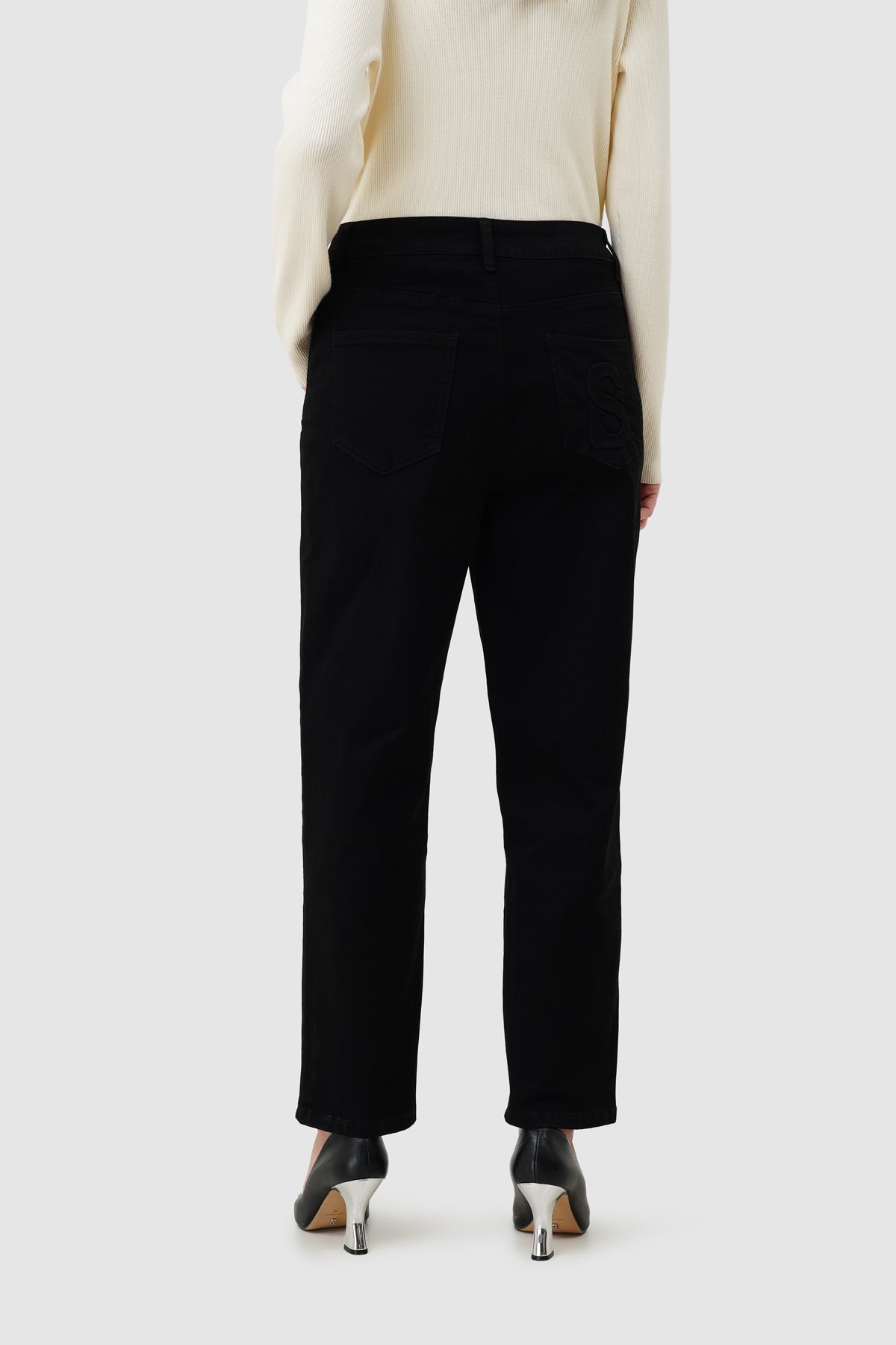Emma Baggy Denim Pants - Black