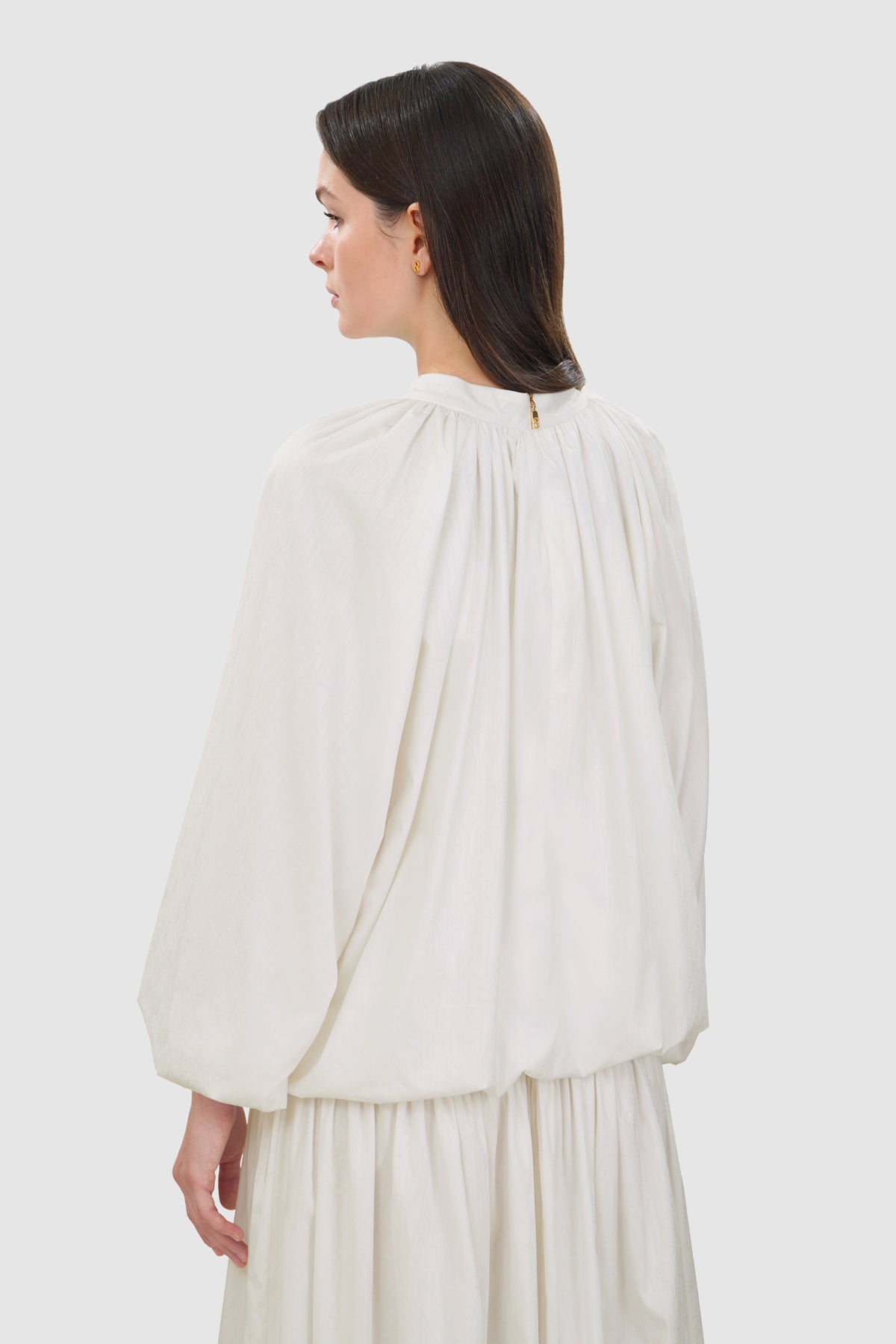 Leena Cotton Ruffle Blouse - White