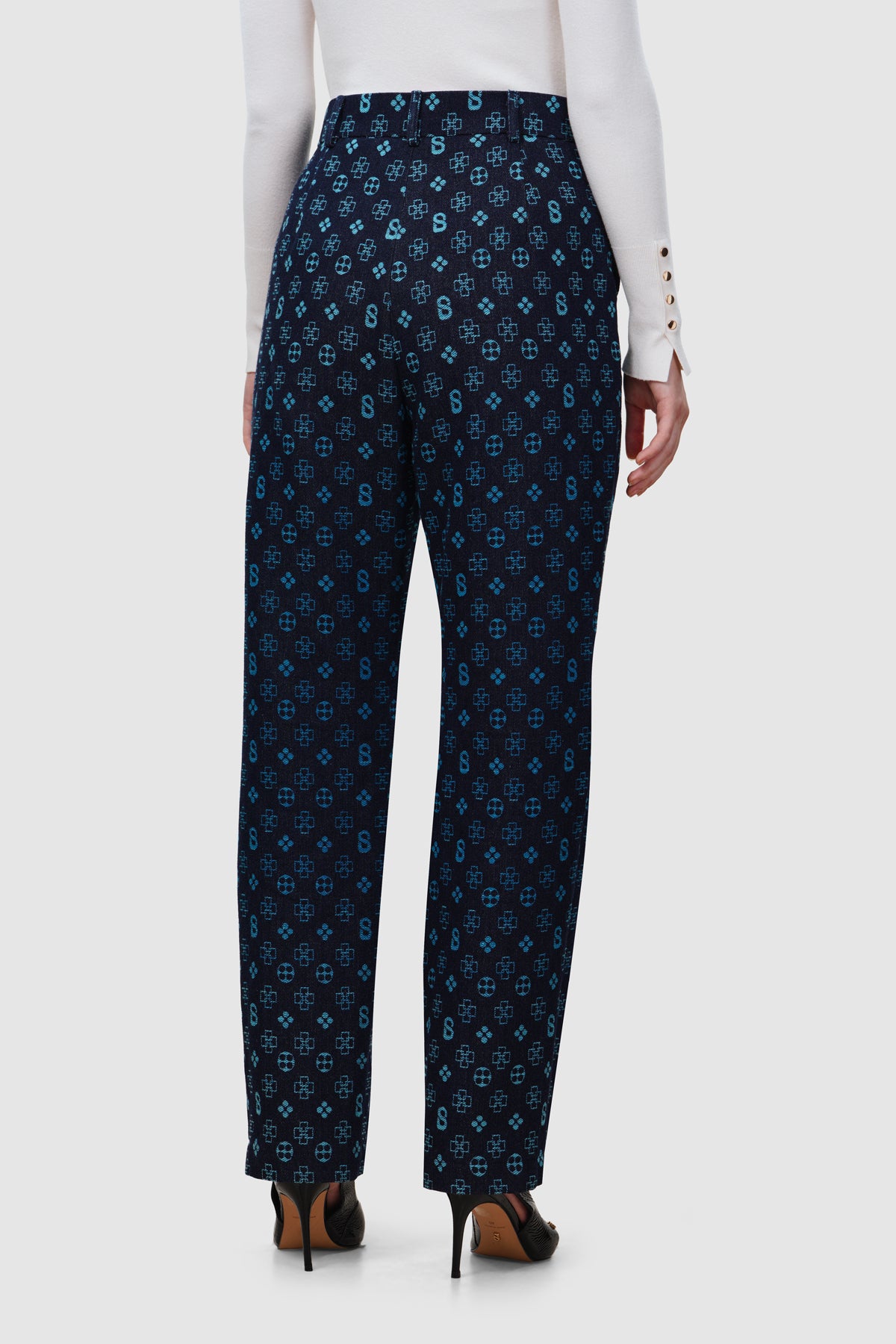 Monogram Denim Pants - Blue
