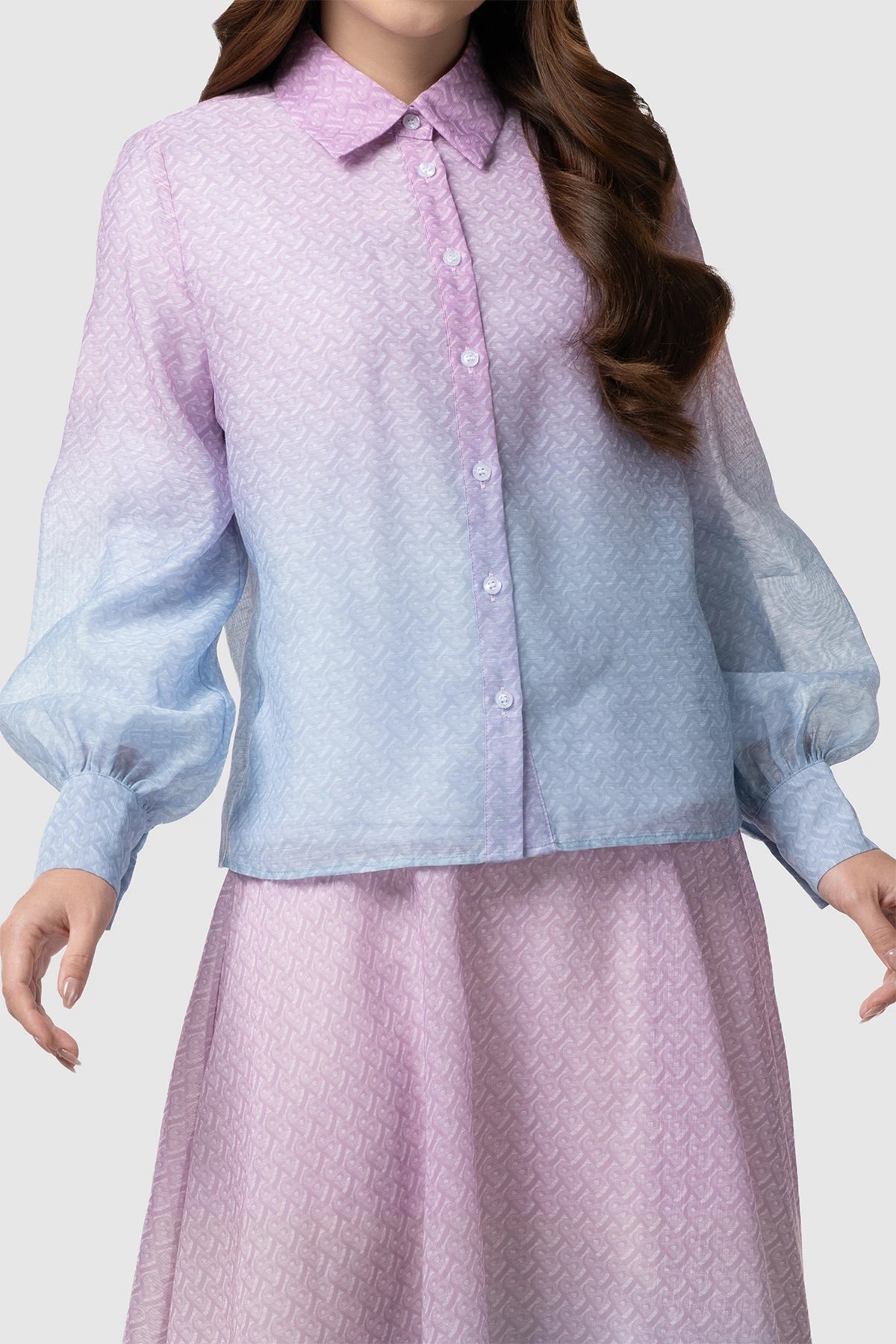 Tropical26 Crop Shirt - Pink/Blue