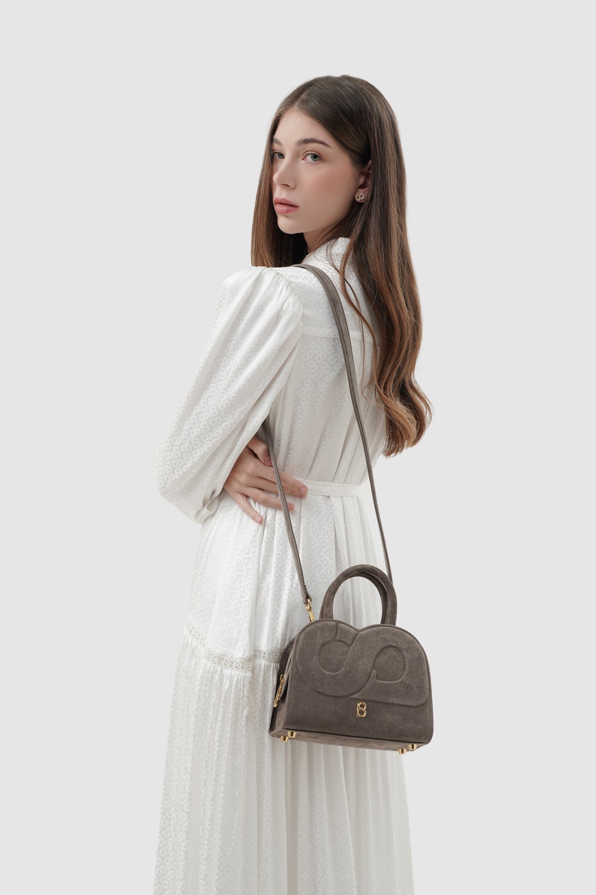 Joy Bag Small - Suede Leather - Taupe