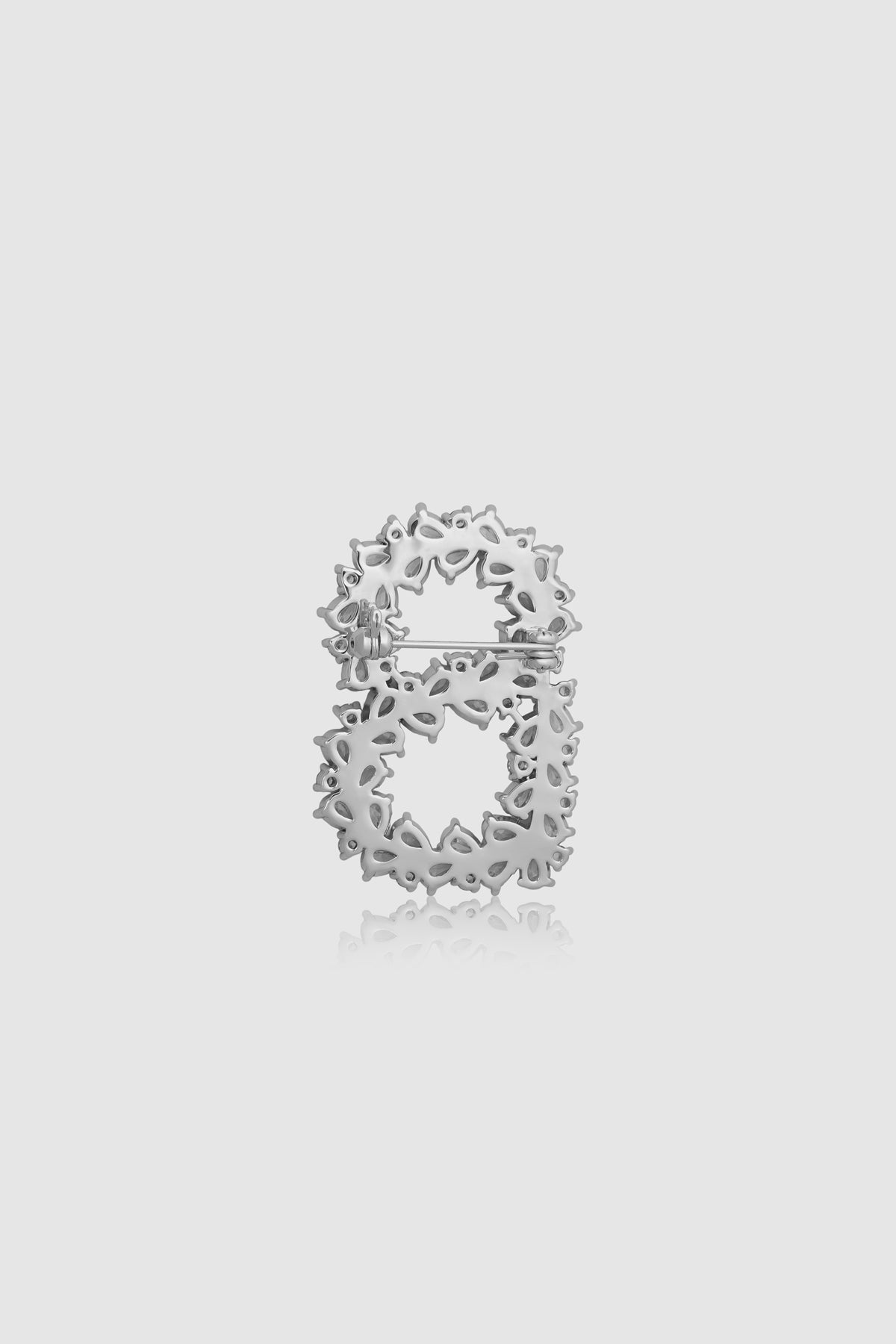 Signature Crystal Brooch - Silver