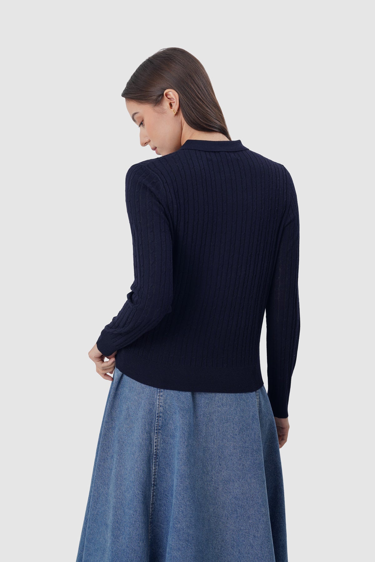 Everyday Knit Half Button - Navy