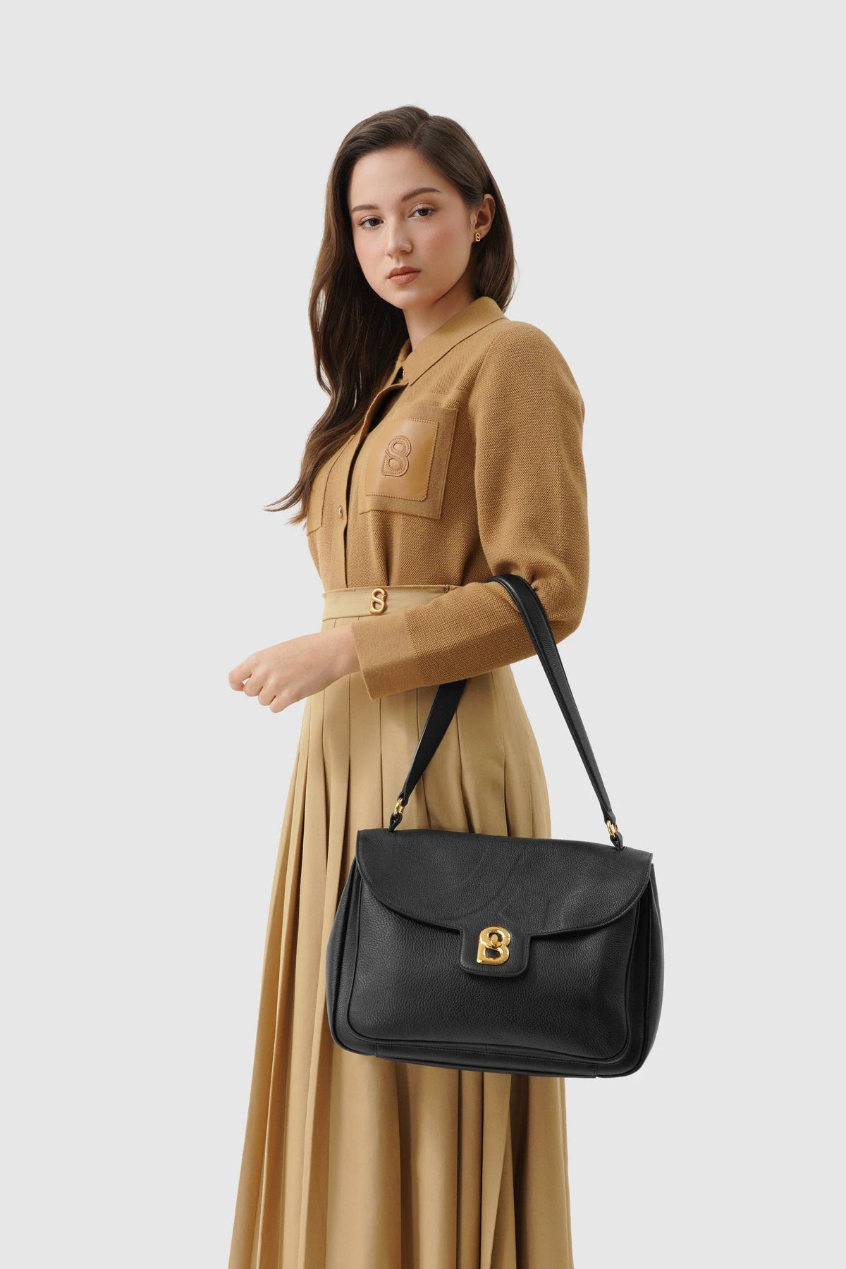 Savina Bag - Pebble Leather - Black