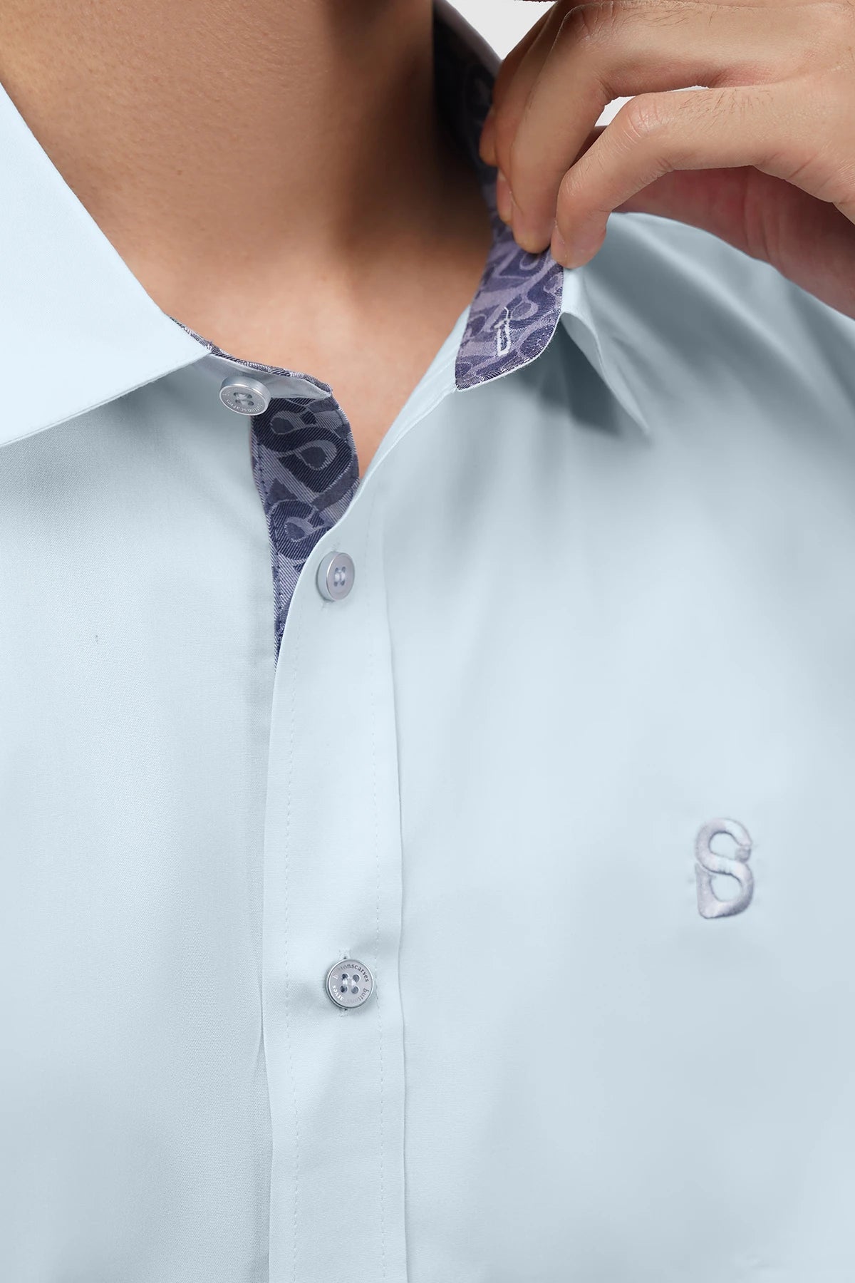 Signature Men Poplin Shirt Short Sleeve - Blue