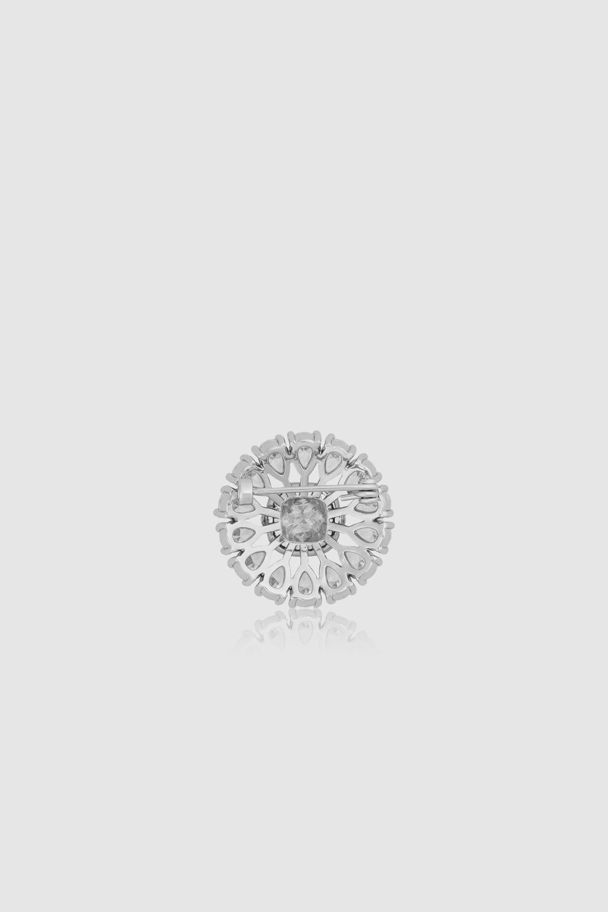 Victorian Crystal Pin Brooch - Silver