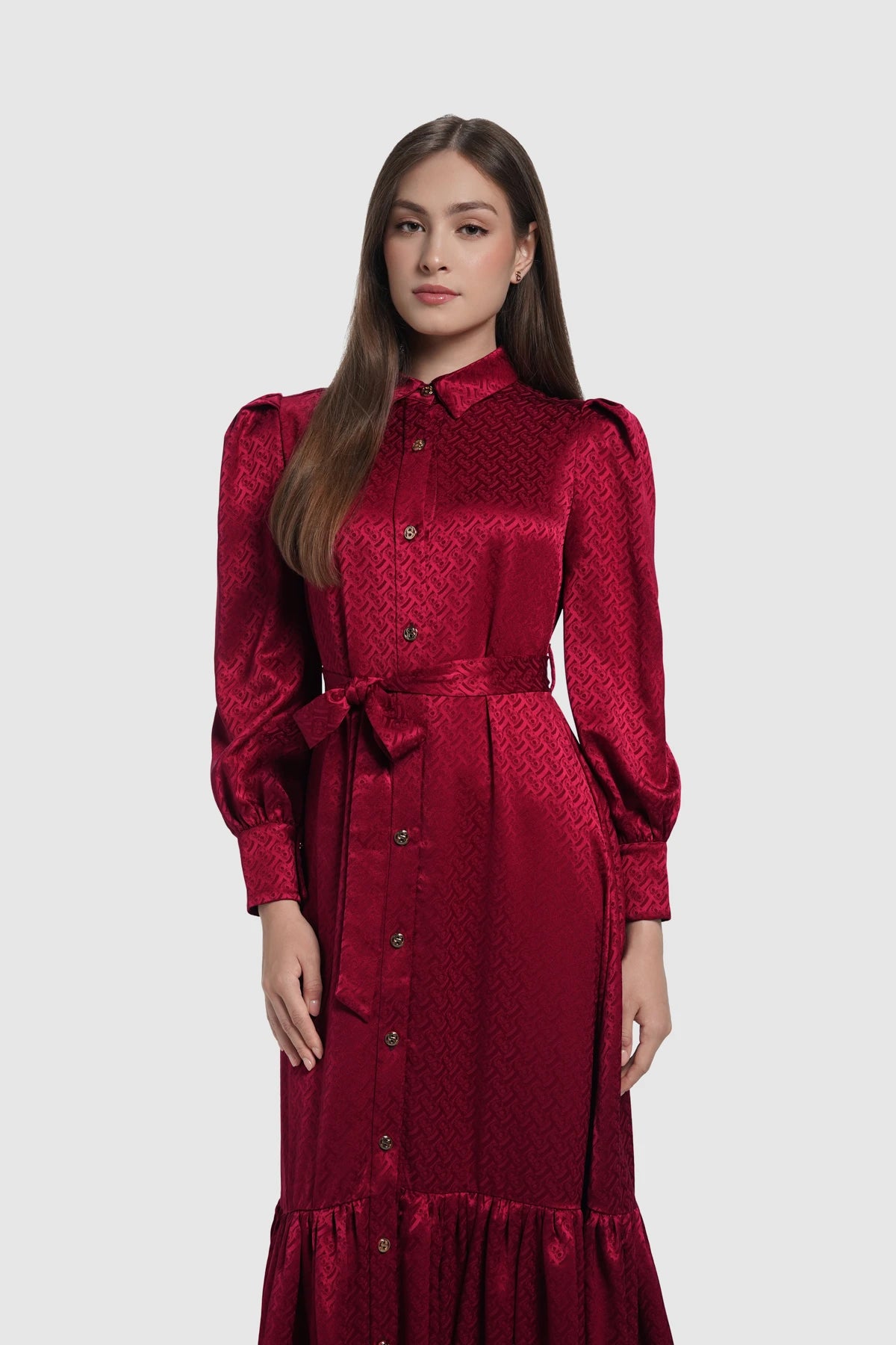 Amy Bimu Ruffle Dress - Red