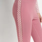 bimu legging in mauvewood by buttonscarves signature bimu monogram pattern detail