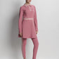 bimu polo dress in mauvewood by buttonscarves overview look