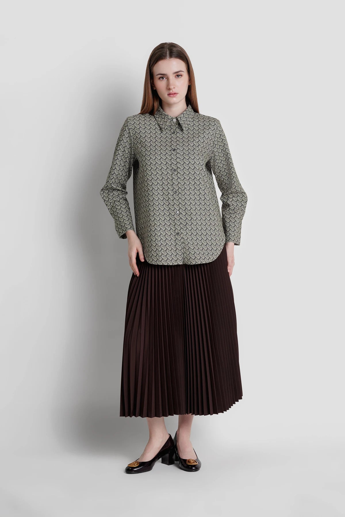 Bimu Twill Basic Shirt - Brown