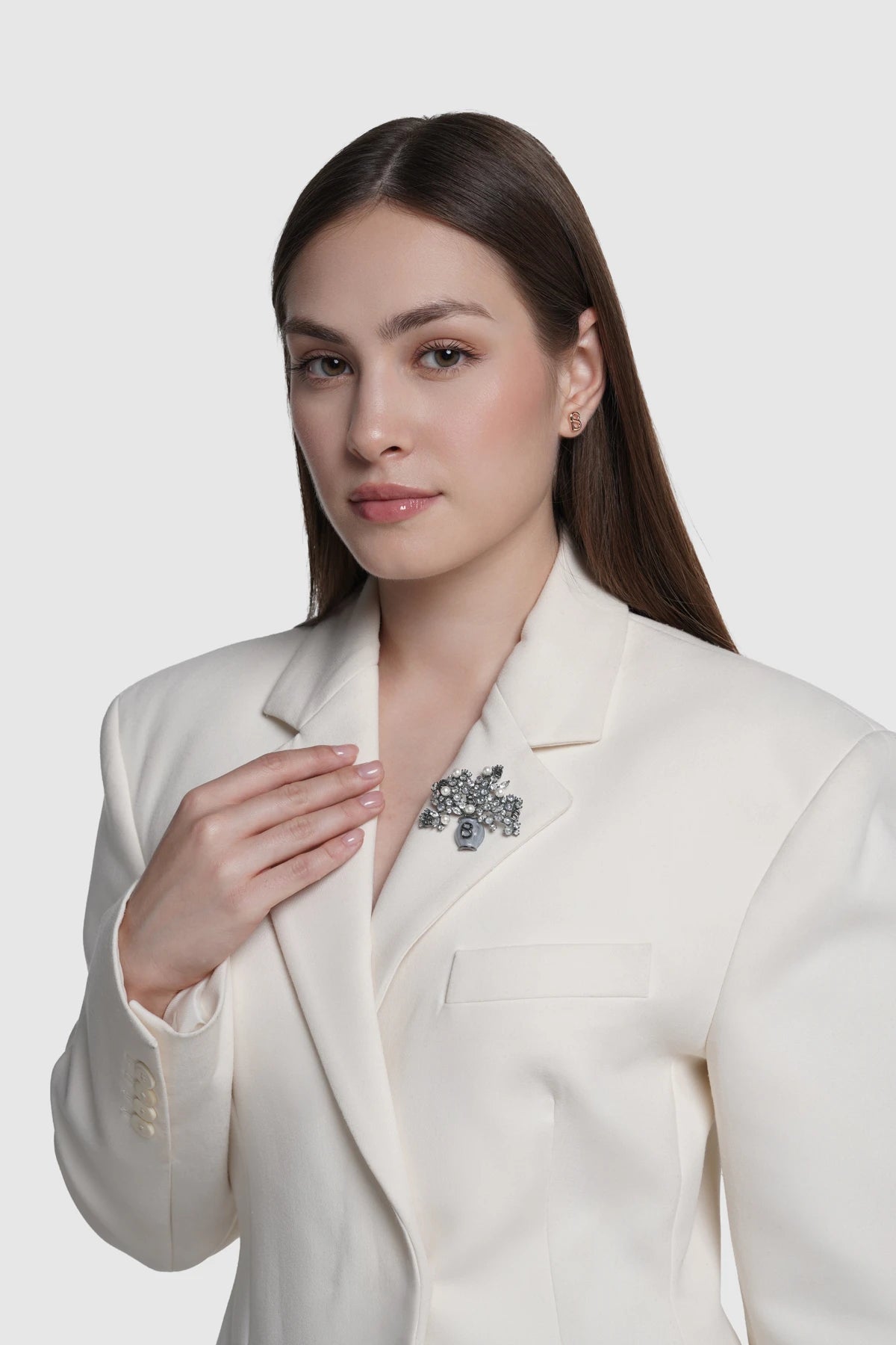 Bloomora Brooch - Hematite