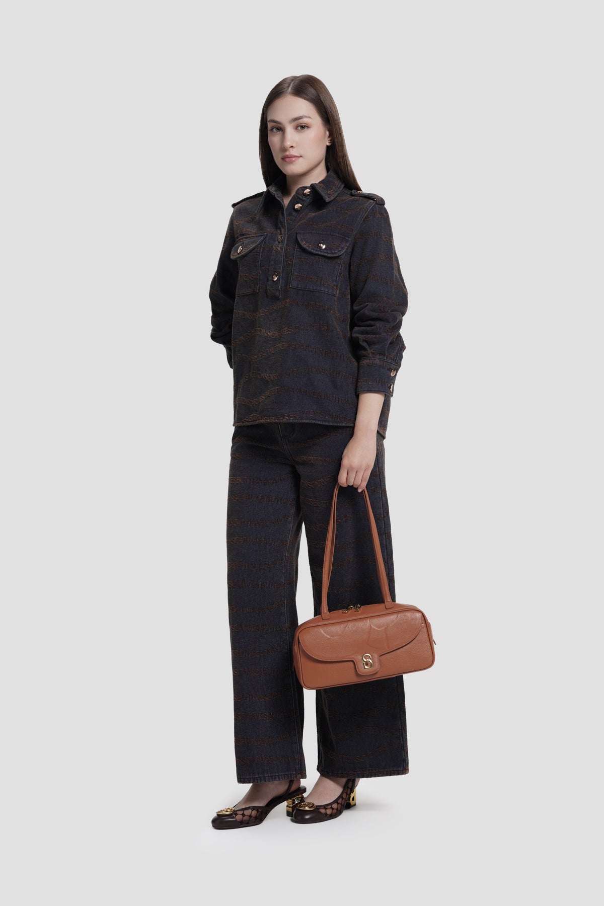 bria shoulder bag in caramel by buttonscarves hand carried style