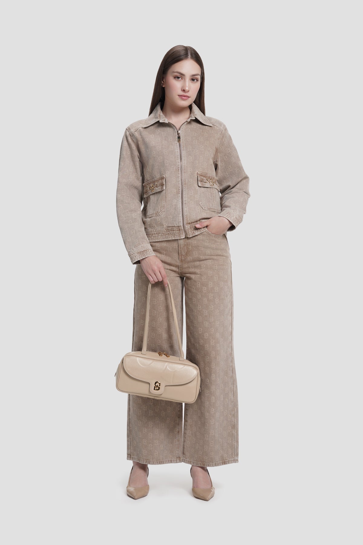 bria shoulder bag in clay by buttonscarves hand carried style