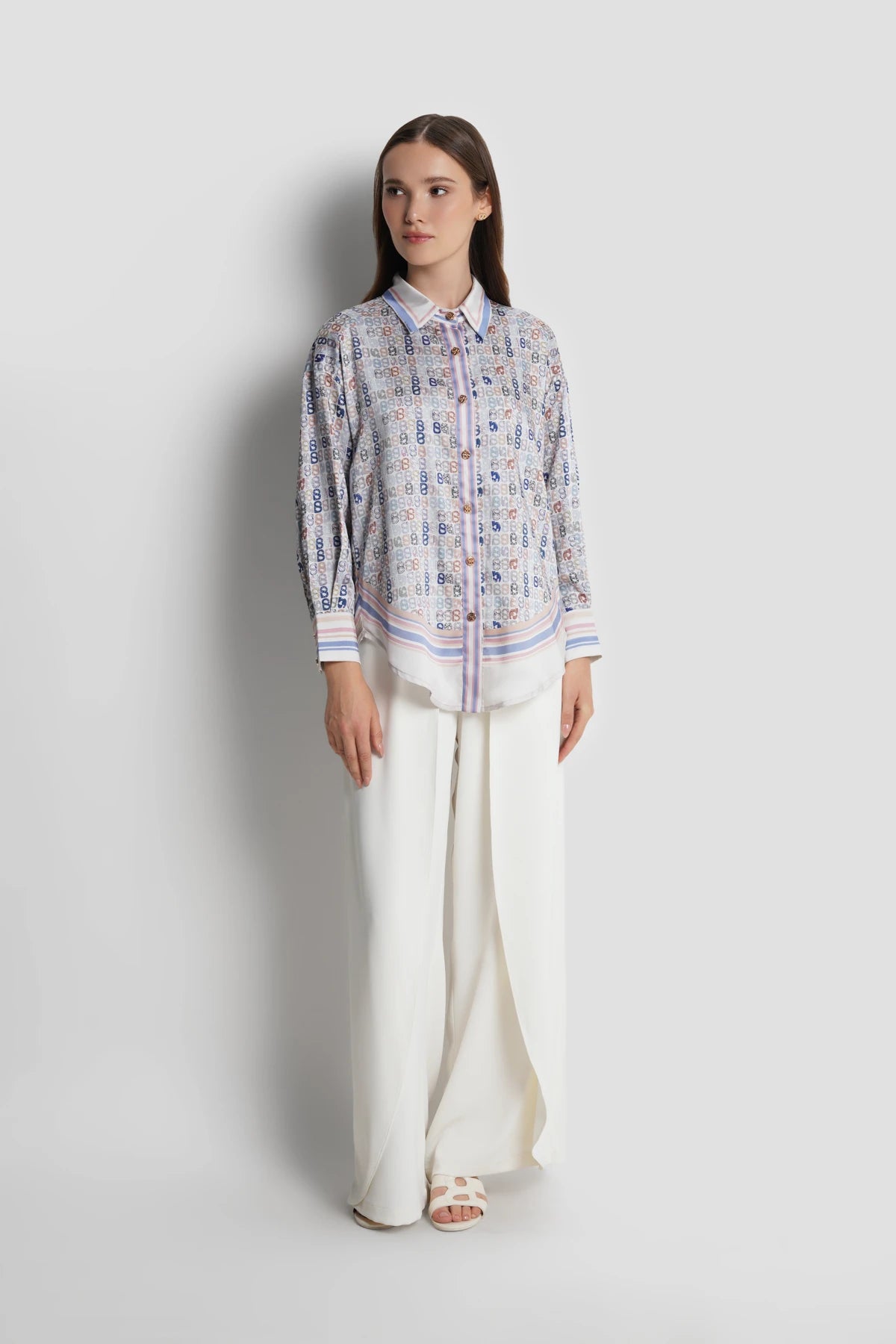 Nagita Oversized Shirt - Azure
