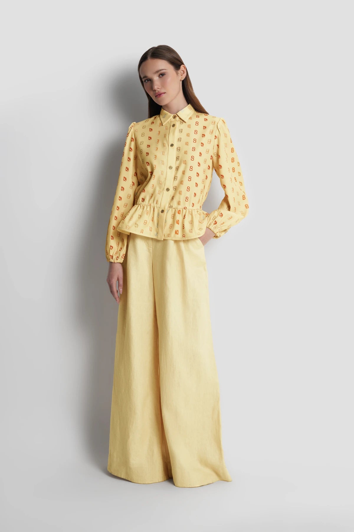 Nagita Peplum Shirt - Butter